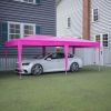 10'x20' EZ Pop Up Canopy Outdoor Portable Party Folding Tent with 6 Removable Sidewalls + Carry Bag + 6pcs Weight Bag Beige Pink - as Pic