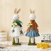 Cute Resin Rabbit Table Ornament Standing Rabbits Bunny Decorations Easter Party Home Garden Wedding Ornament Happy Easter Decor - 14 CM - CN