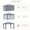 10' x 13' Patio Gazebo, Aluminum Frame, Outdoor Gazebo Canopy Shelter with Netting & Curtains, Garden, Lawn, Backyard and Deck, Gray - as Pic