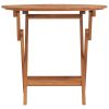 Folding Patio Table Ø 33.5"x29.5" Solid Wood Teak - Brown