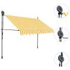 Manual Retractable Awning with LED 118.1" White and Orange - Orange