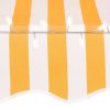 Manual Retractable Awning with LED 118.1" White and Orange - Orange