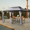 10 Feet x 13 Feet Tent Canopy Shelter with Removable Netting Sidewall - Gray