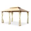 10 Feet x 13 Feet Tent Canopy Shelter with Removable Netting Sidewall - Tan