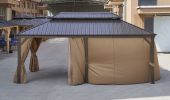 12*20FT patic gazebo,alu gazebo with steel canopy,Outdoor Permanent Hardtop Gazebo Canopy for Patio, Garden, Backyard - as pic