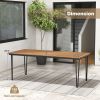 79 Inch 8-Person Outdoor Dining Table with 1.9 Inch Umbrella Hole - as show