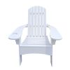 Outdoor or indoor Wood Adirondack chair with an hole to hold umbrella on the arm - white