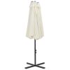 Outdoor Parasol with Aluminum Pole 181.1"x106.3" Sand - Beige