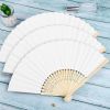 20/30/50pcs Hand-Painted Foldable Paper Fan White Folding Elegant Hand Fan Portable Party Wedding Supplies Gift Dance Fan Decor - 50PCS - China