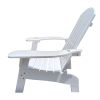 Outdoor or indoor Wood Adirondack chair with an hole to hold umbrella on the arm - white