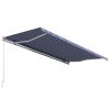 Manual Retractable Awning 196.9"x118.1" Blue and White - Blue