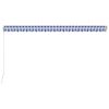Manual Retractable Awning 196.9"x118.1" Blue and White - Blue