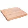 Table Top Light Brown 15.7"x15.7"x(0.8"-1.6") Treated Solid Wood Live Edge - Brown