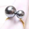 2023 Elegant Pearls Napkin Rings Metal Napkin Holders U-Shaped Napkin Buckle Wedding Gifts Party Christmas Festival Table Decor - CN - 24pcs silver