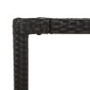 Patio Table with Glass Top Black 35.4"x35.4"x29.5" Poly Rattan - Black