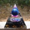 Natural Tiger Eye Orgonite Pyramid Heal Crystals Ball Energy Generator Reiki Chakra Multiplier Orgone Amethyst Meditation Stone - 6cm3 - China