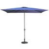 Large Blue Outdoor Umbrella 10ft Rectangular Patio Umbrella For Beach Garden Outside Uv Protection - as Pic
