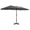 Outdoor Parasol with Aluminum Pole 181.1"x106.3" Anthracite - Anthracite