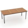 79 Inch 8-Person Outdoor Dining Table with 1.9 Inch Umbrella Hole - as show