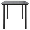 Patio Dining Table Black 63"x31.5"x29.1" Steel and Tempered Glass - Black