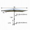 6 x 9ft Patio Umbrella Outdoor Waterproof Umbrella with Crank and Push Button Tilt without flap for Garden Backyard Pool Swimming Pool Market - as Pic