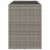 Bar Table with Glass Top Gray 57.1"x31.5"x43.3" Poly Rattan - Gray