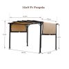 12 x 9 Ft Outdoor Pergola Patio Gazebo,Retractable Shade Canopy,Steel Frame Grape Gazebo,Sunshelter Pergola for Gardens,Terraces,Backyard - as Pic