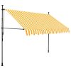 Manual Retractable Awning with LED 118.1" White and Orange - Orange