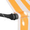 Manual Retractable Awning with LED 118.1" White and Orange - Orange