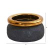 Stone Planter with Bronze Rim