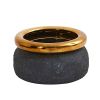 Stone Planter with Bronze Rim