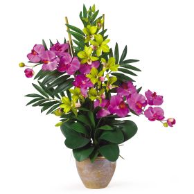 Double Phal Dendrobium Arrangement (Color: Orchid Green)