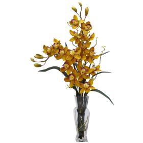 Cymbidium Silk Flower Arrangement (Color: Yellow)