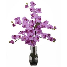 Phalaenopsis w/Vase Silk Flower Arrangement (Color: Mauve)