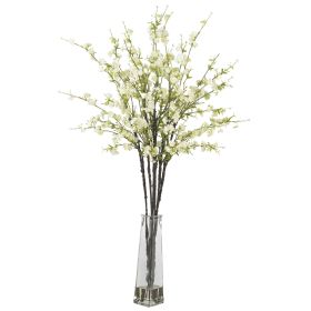 Cherry Blossoms w/Tall Vase (Color: White)