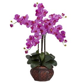 Phalaenopsis w/Decorative Vase Arrangement (Color: Orchid, size: 31")