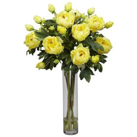 Large Peony w/Cylinder (Color: Yellow)