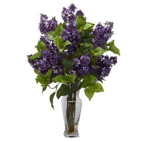 Lilac Silk Flower Arrangement (Color: Purple)