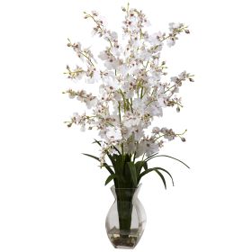 Dancing Lady Orchid w/Vase Arrangement (Color: White)