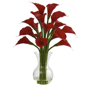 Galla Calla Lily w/Vase Arrangement (Color: Red)