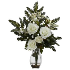 Rose & Chryistam Arrangement (Color: White)