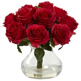 Rose Arrangement w/Vase (Color: Red)