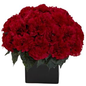 Carnation Arrangement w/Vase (Color: Red)
