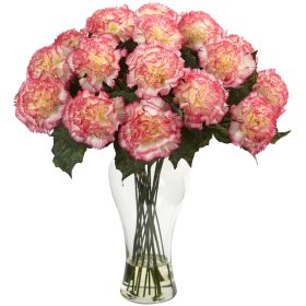 Blooming Carnation Arrangement w/Vase (Color: Cream Pink)