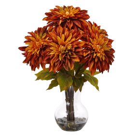 Dahlia Arrangement (Color: Orange, size: 17")