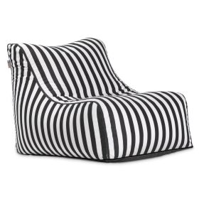 Jaxx Ponce Outdoor Bean Bag Chair Weather Resistant Patio and Poolside Lounge Seating (Option: Black & White Stripes)