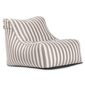 Jaxx Ponce Outdoor Bean Bag Chair Weather Resistant Patio and Poolside Lounge Seating (Option: Taupe Striped)