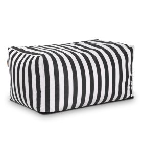 Jaxx Leon Outdoor Bean Bag Ottoman (Option: Black & White Stripes)