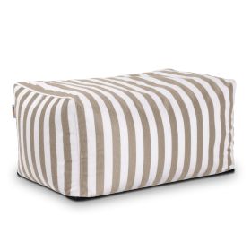 Jaxx Leon Outdoor Bean Bag Ottoman (Option: Taupe Striped)