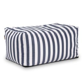Jaxx Leon Outdoor Bean Bag Ottoman (Option: Navy Striped)